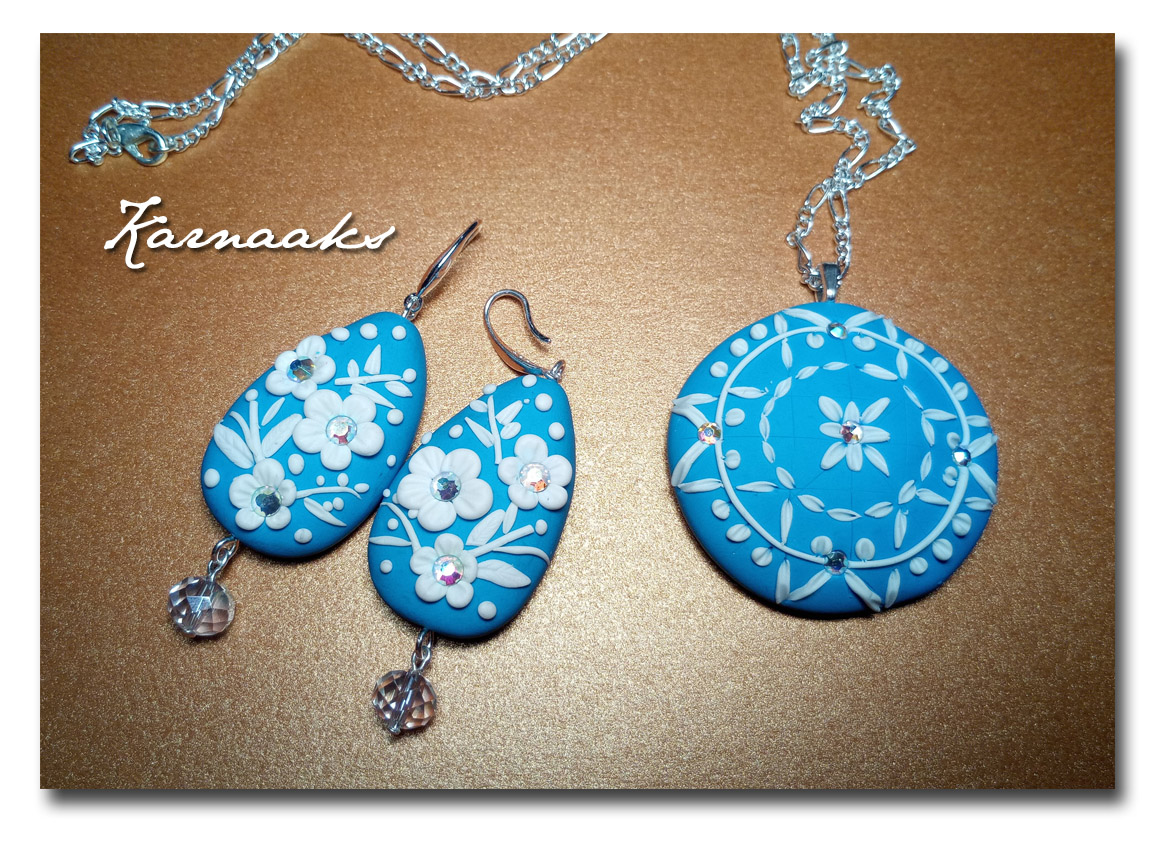 karnaaks polyer clay embroidery earrings